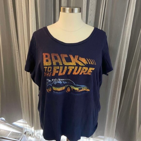 Torrid size 4 Back to the Future Navy Slim Fit Tee - Picture 6 of 9